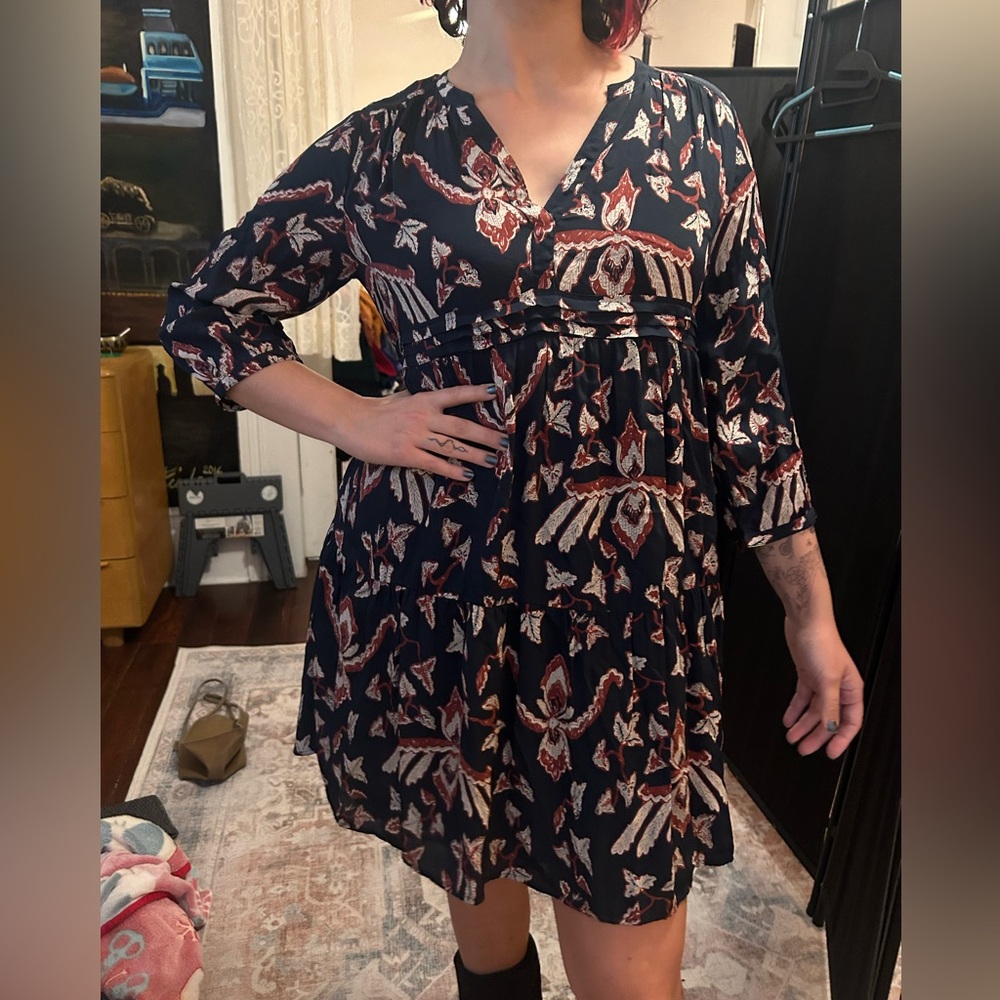 ba&sh Multicolor Patterned Long Sleeve Dress - excellent condition